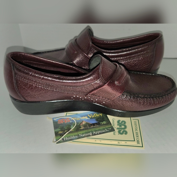 NEW! Men’s SAS Alamo Leather Slip-On Loafers Cordovan Size 10 USA Made - Picture 7 of 10
